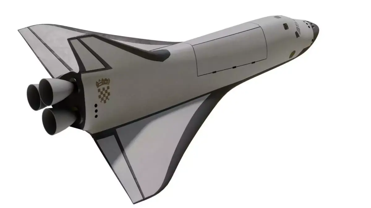 Spaceship And Satellite Low-poly 3D model