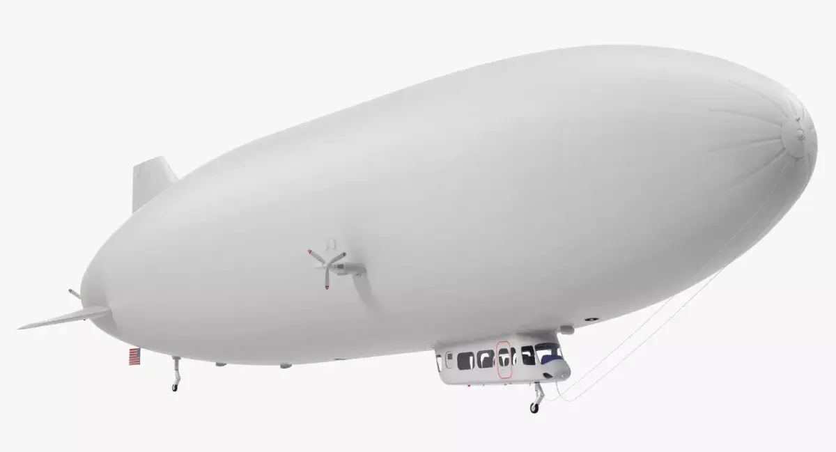 Blimp Airship Generic Rigged 3D model