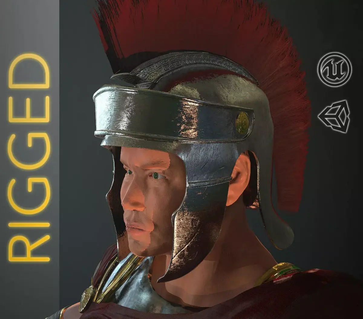 Roman Soldier Rigged Low-poly 3D model