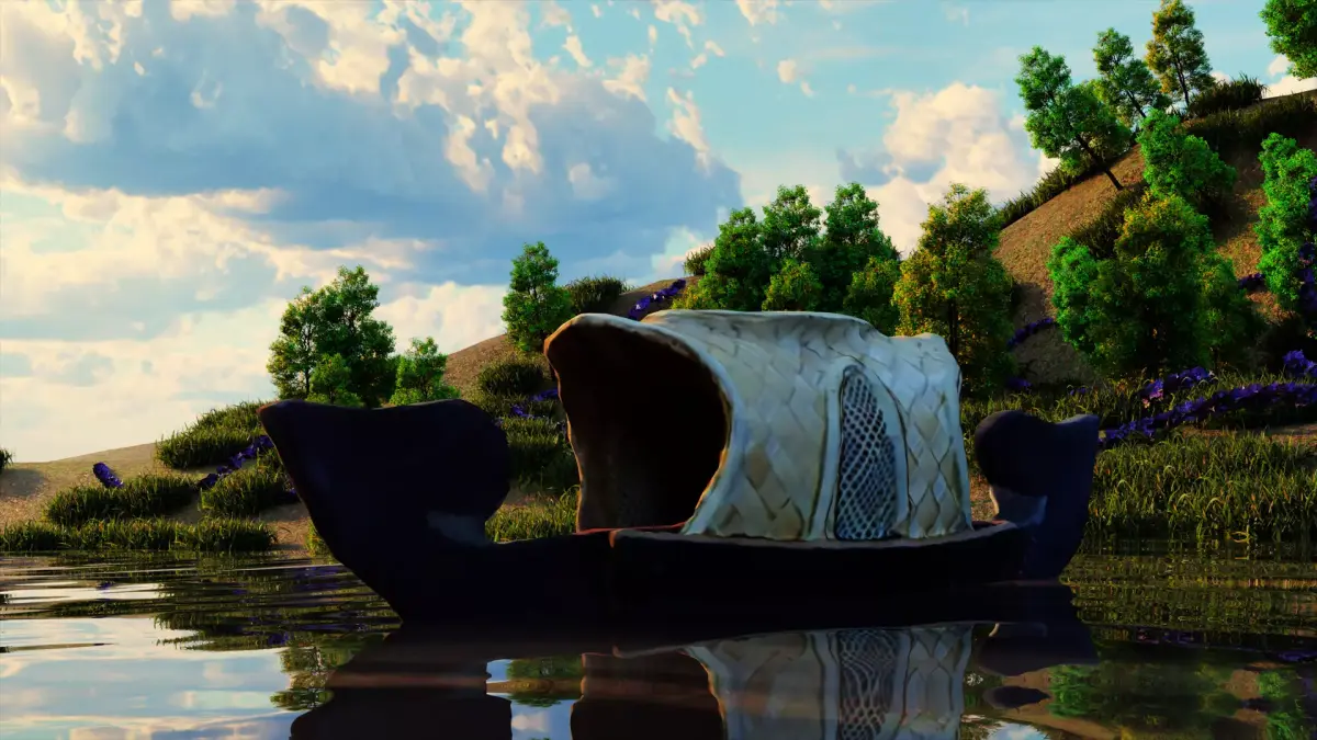 House Boat Blender ready model Low-poly 3D model