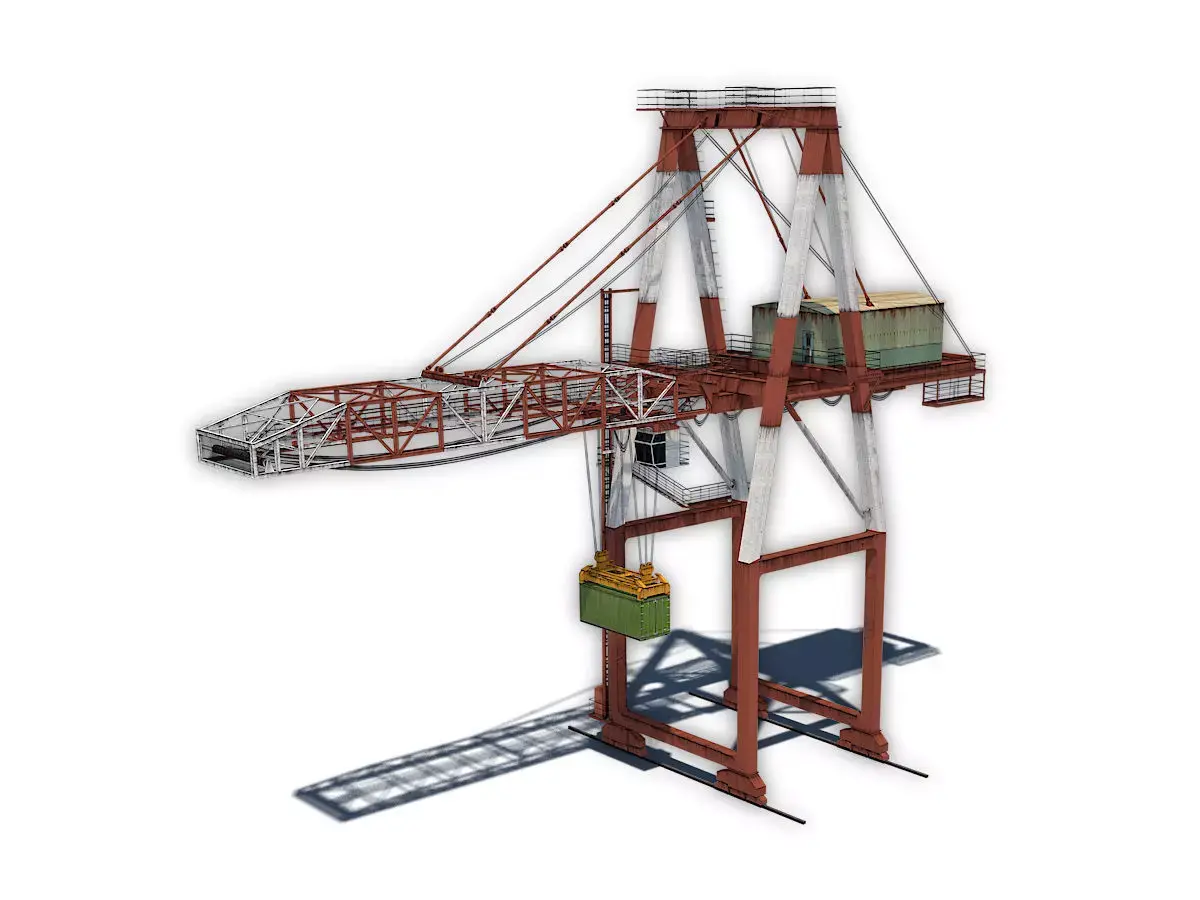 Port Container Crane Low-poly 3D model purchase