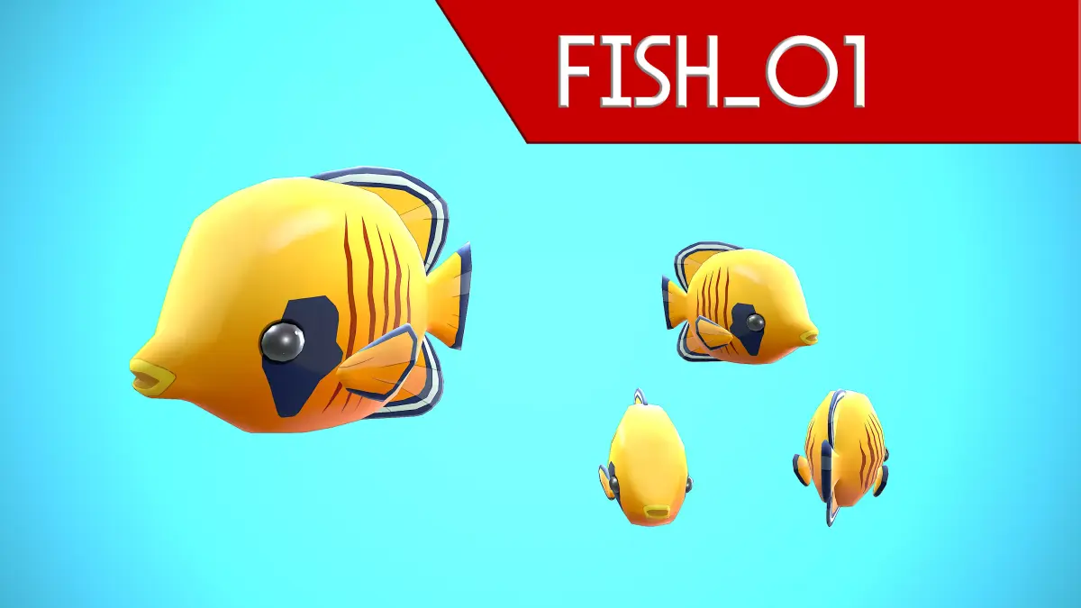FISH 01 CARTOON STYLIZED Low-poly 3D model