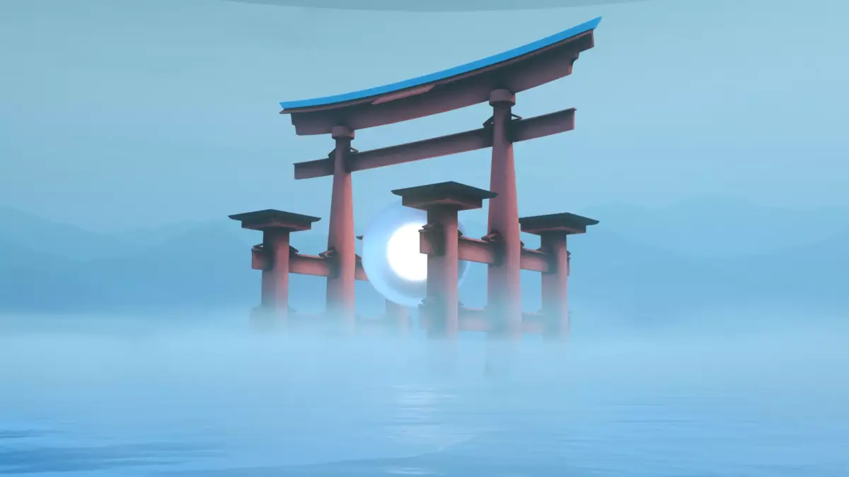 Japanese Shrine  Low-poly 3D model