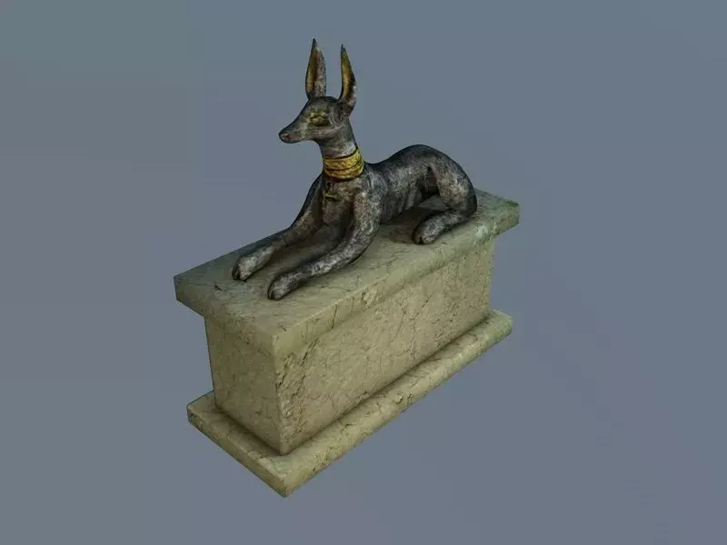 Low poly Anubis sculpture Low-poly 3D model