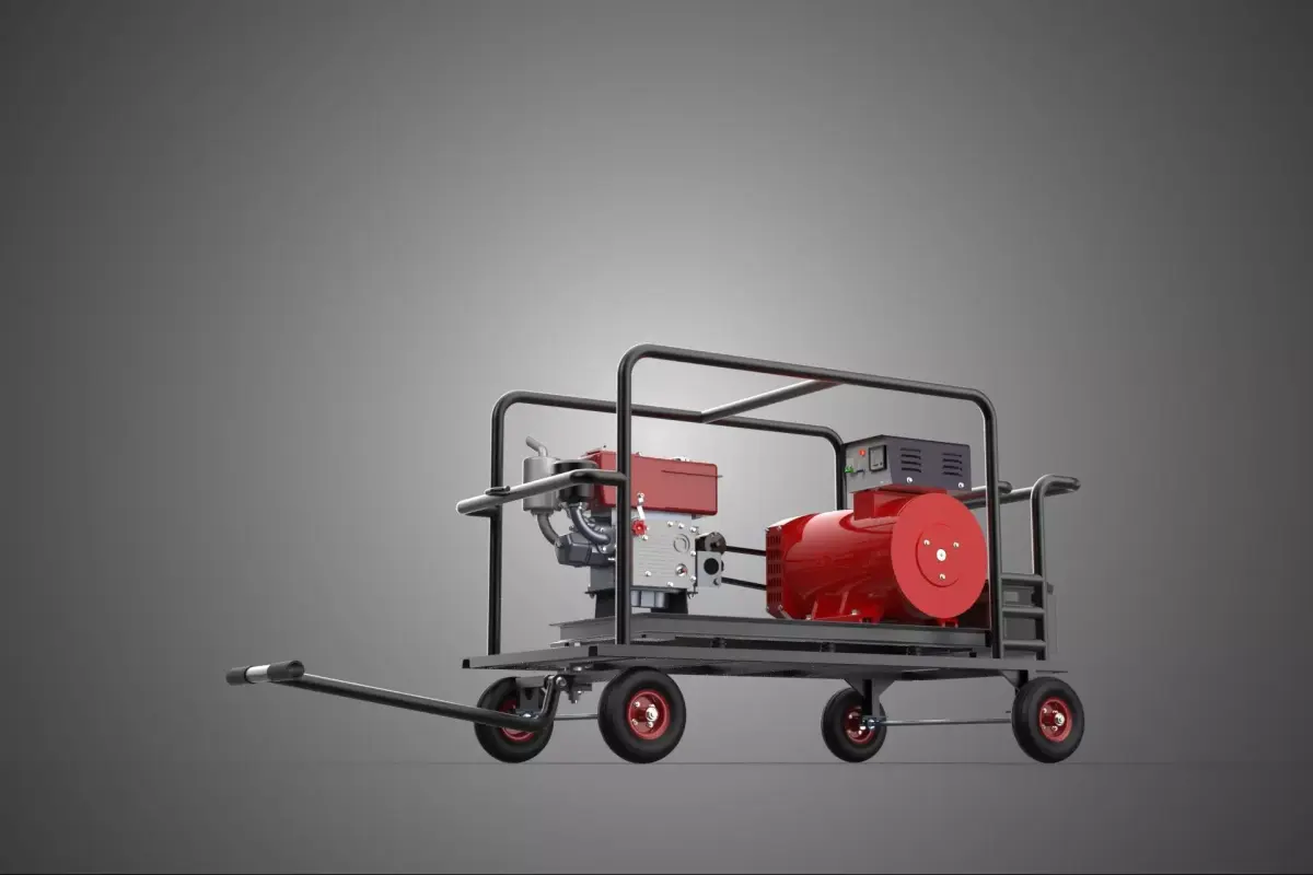 COMPACT DIESEL ENGINE SINGLE CYLINDER POWER GENERATOR SET GENSET 3D model
