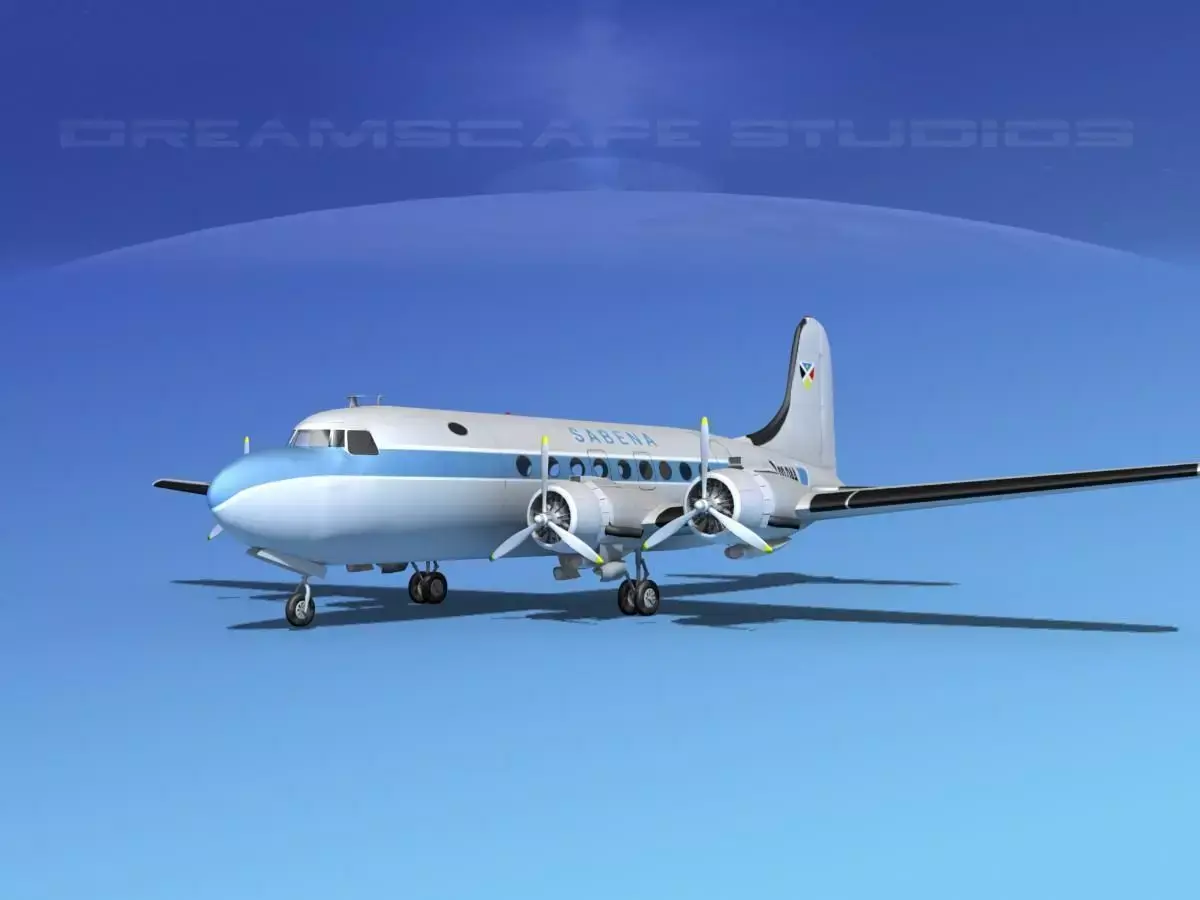 Douglas DC-4 Sabena Airlines 1 3D model