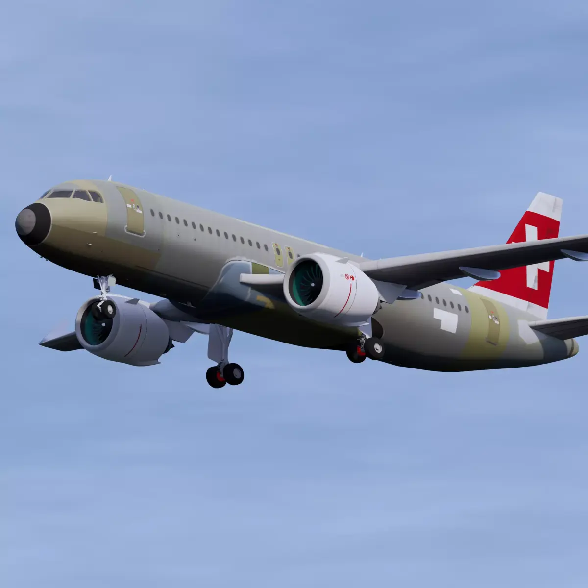 Swiss Air A320 Unpainted 3D model