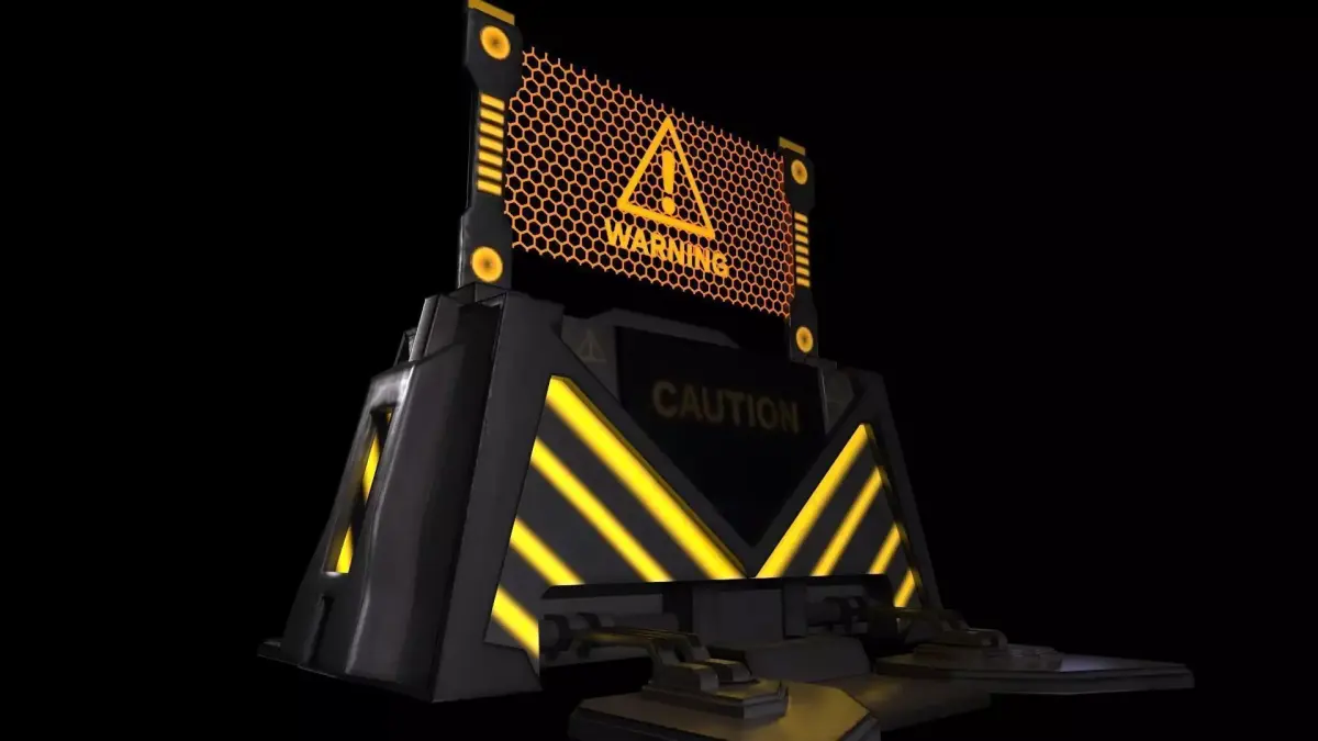 Sci-Fi Firewall - Game Ready Low Poly PBR 3D Model Low-poly 3D model