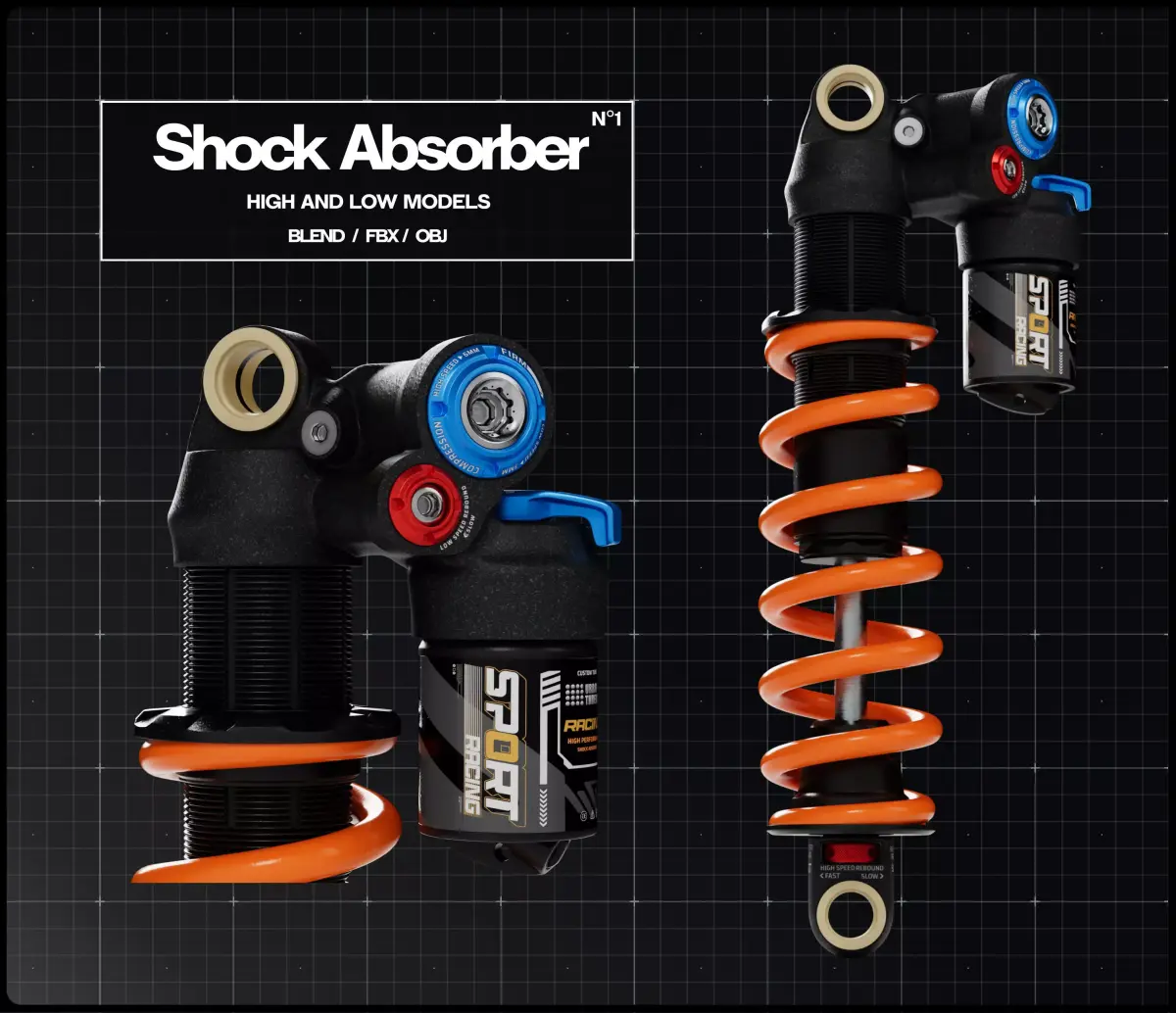 Shock Absorber N1 Low-poly 3D model