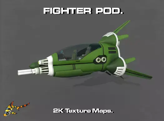FIGHTER POD Low-poly 3D model purchase