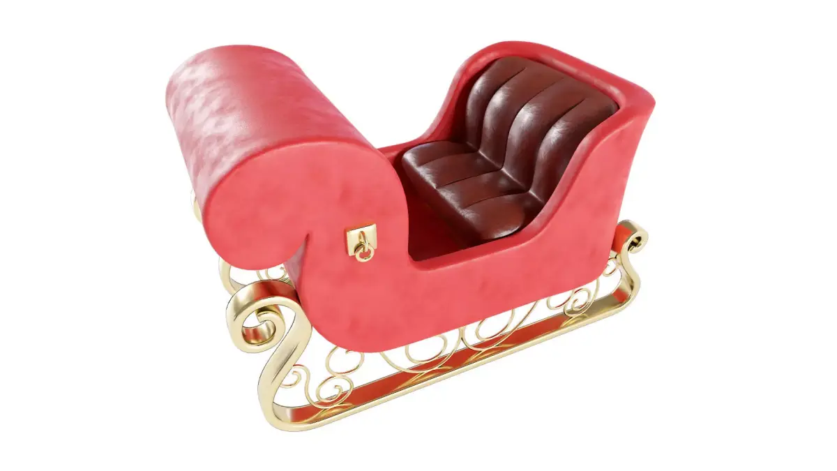 Santa reindeer Sleigh 3d model  3D model