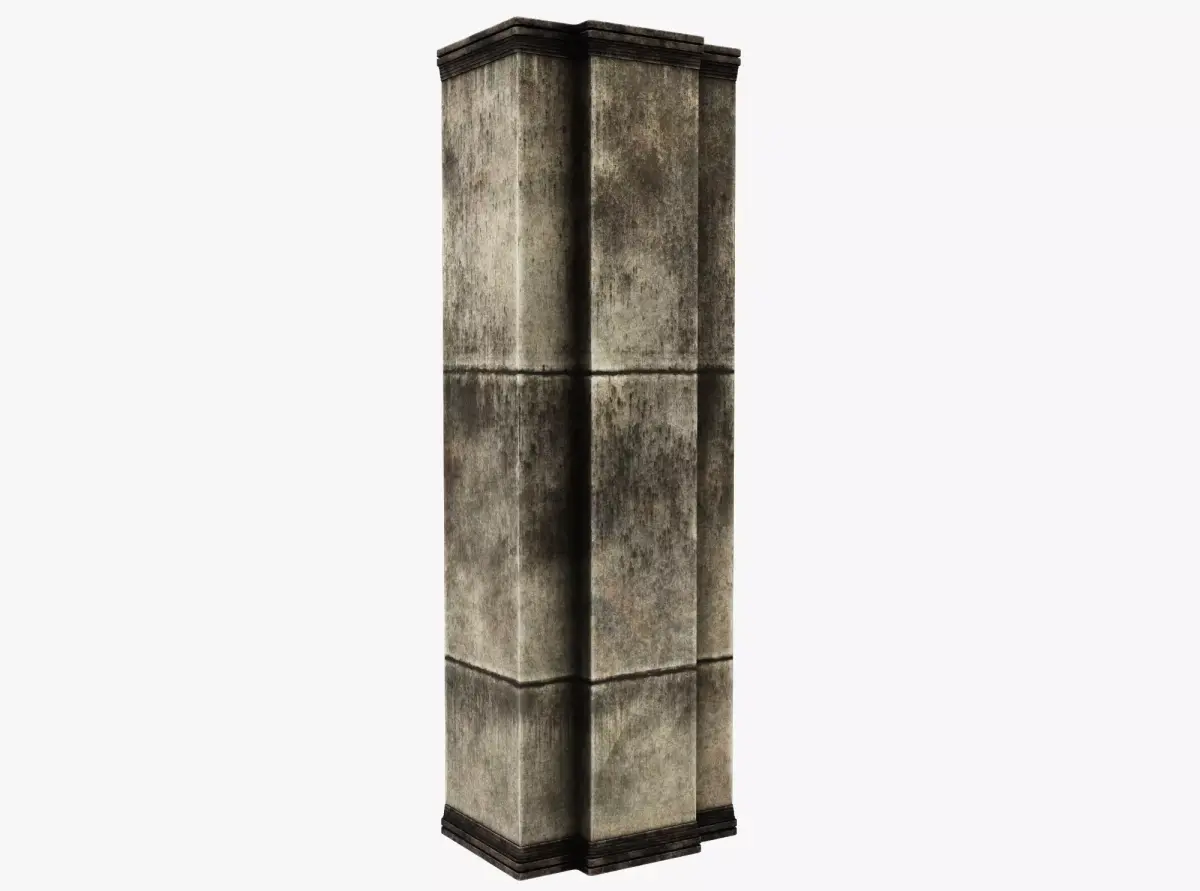 Column wooden Low-poly 3D model