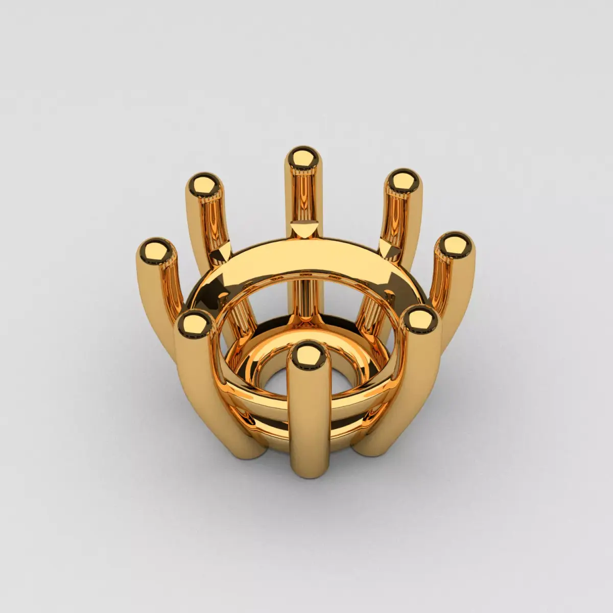A package of solitaire ring heads engagement 8 prong printable 3D print model