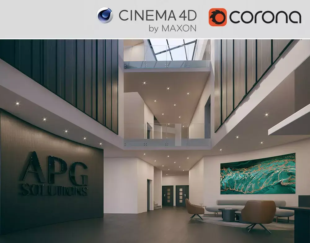 Corona - C4D files - Commercial Interior Space 3D model
