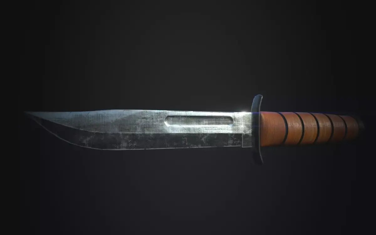 Combat KaBar Knife 3D model