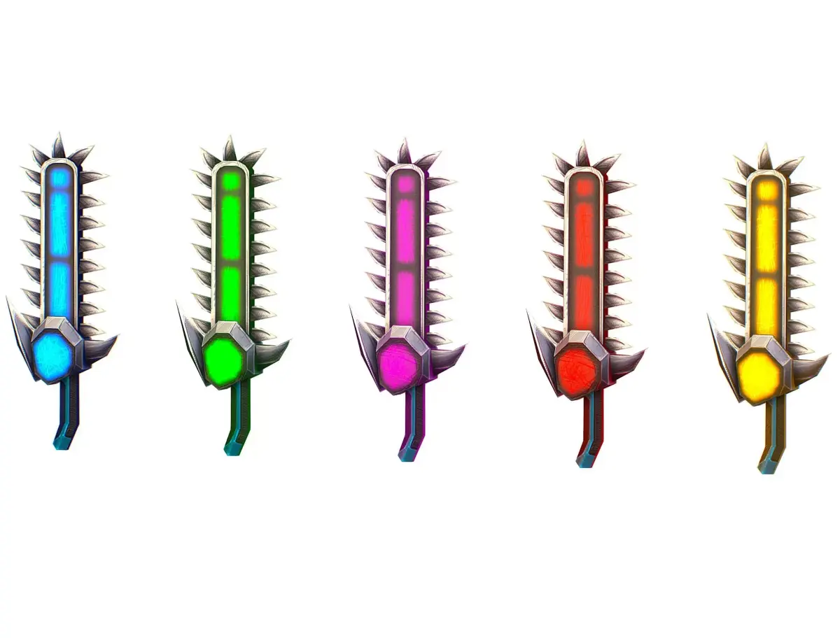 a set of cutting weapons Low-poly 3D model shop