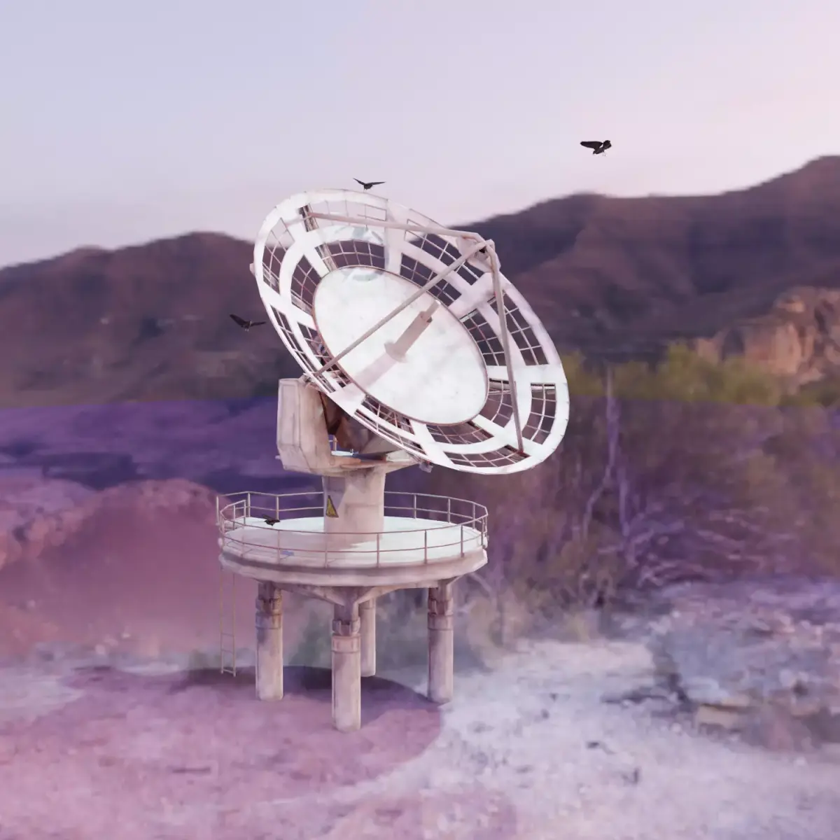 radio satellite dish Low-poly 3D model
