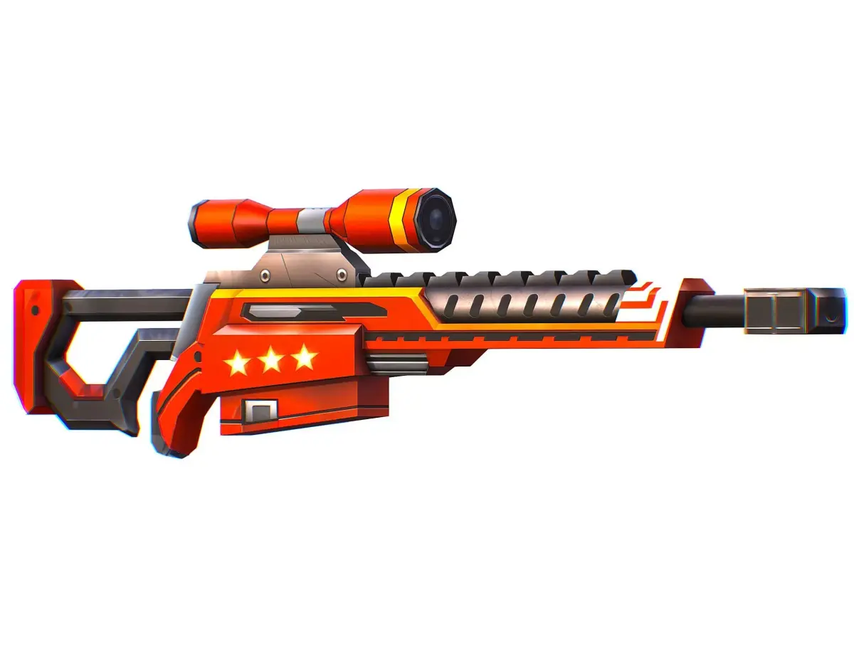LowPoly Cartoon Sci-Fi Sniper Rifle Future Low-poly 3D model 4