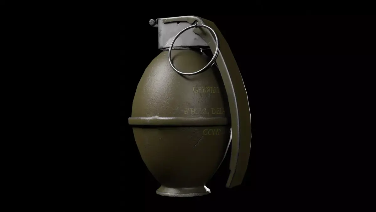 M-26 Frag Grenade Low-poly 3D model Low-poly 3D model