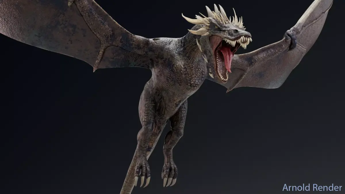 Dinosaur Wyvern Type Dragon 1 Low-poly 3D model