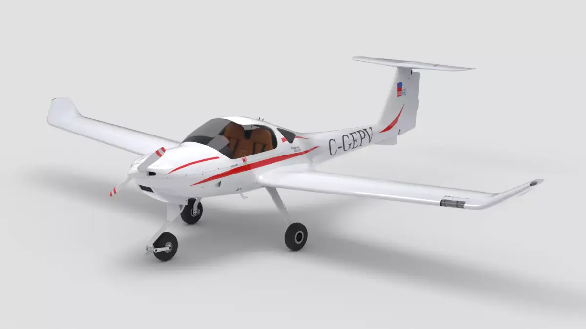 Aircraft Diamond DA20 C1 Low-poly 3D model