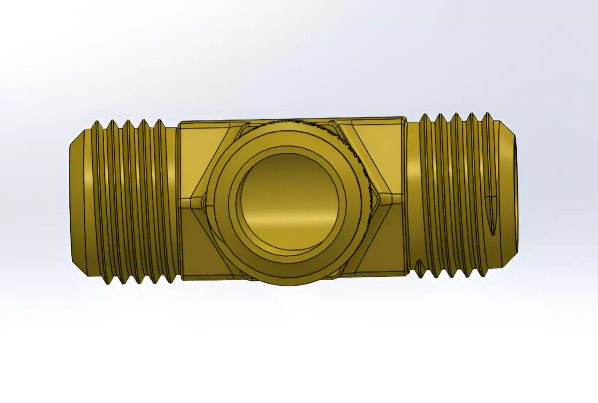 Metallic T-Joint For Pipe Fitting 3D print model
