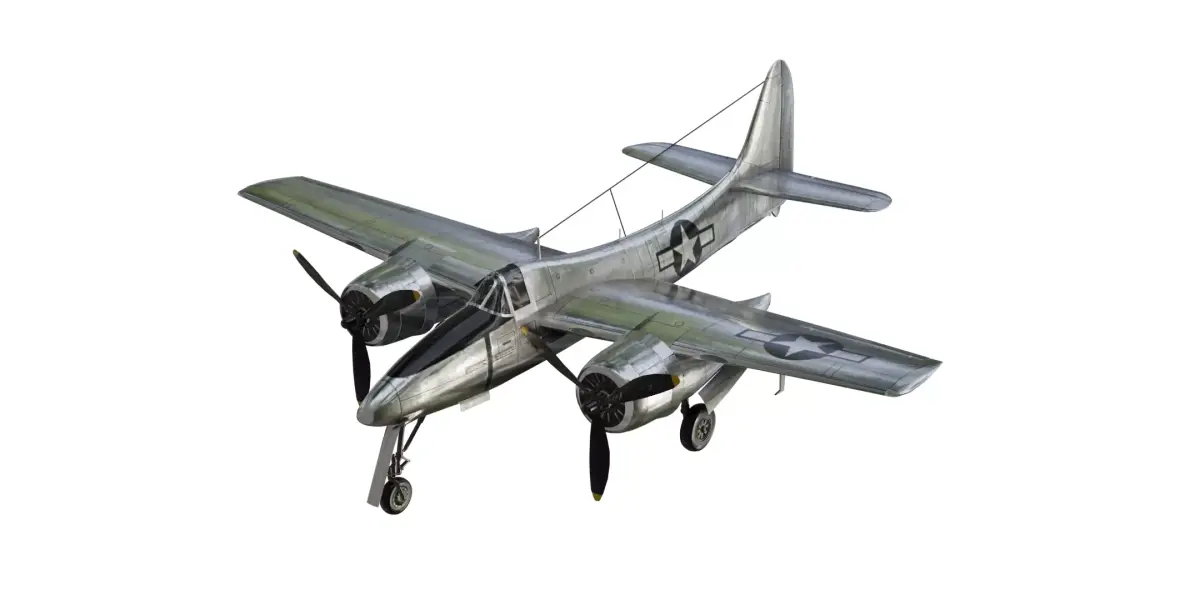Grumman F7F Tigercat Low-poly 3D model