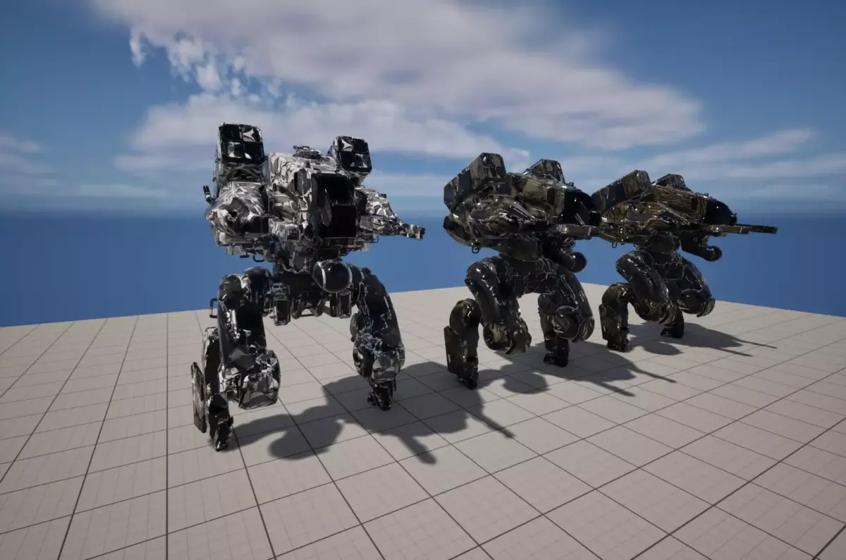 Mech 3D Model Low-poly 3D model