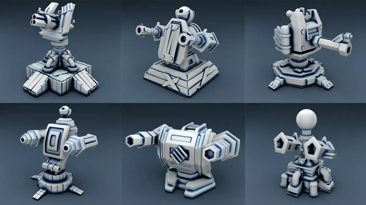 Combat guns Set Part 1 3D print model