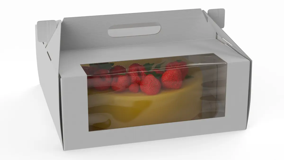 Glazed Berry Cake in Window Box 3D model