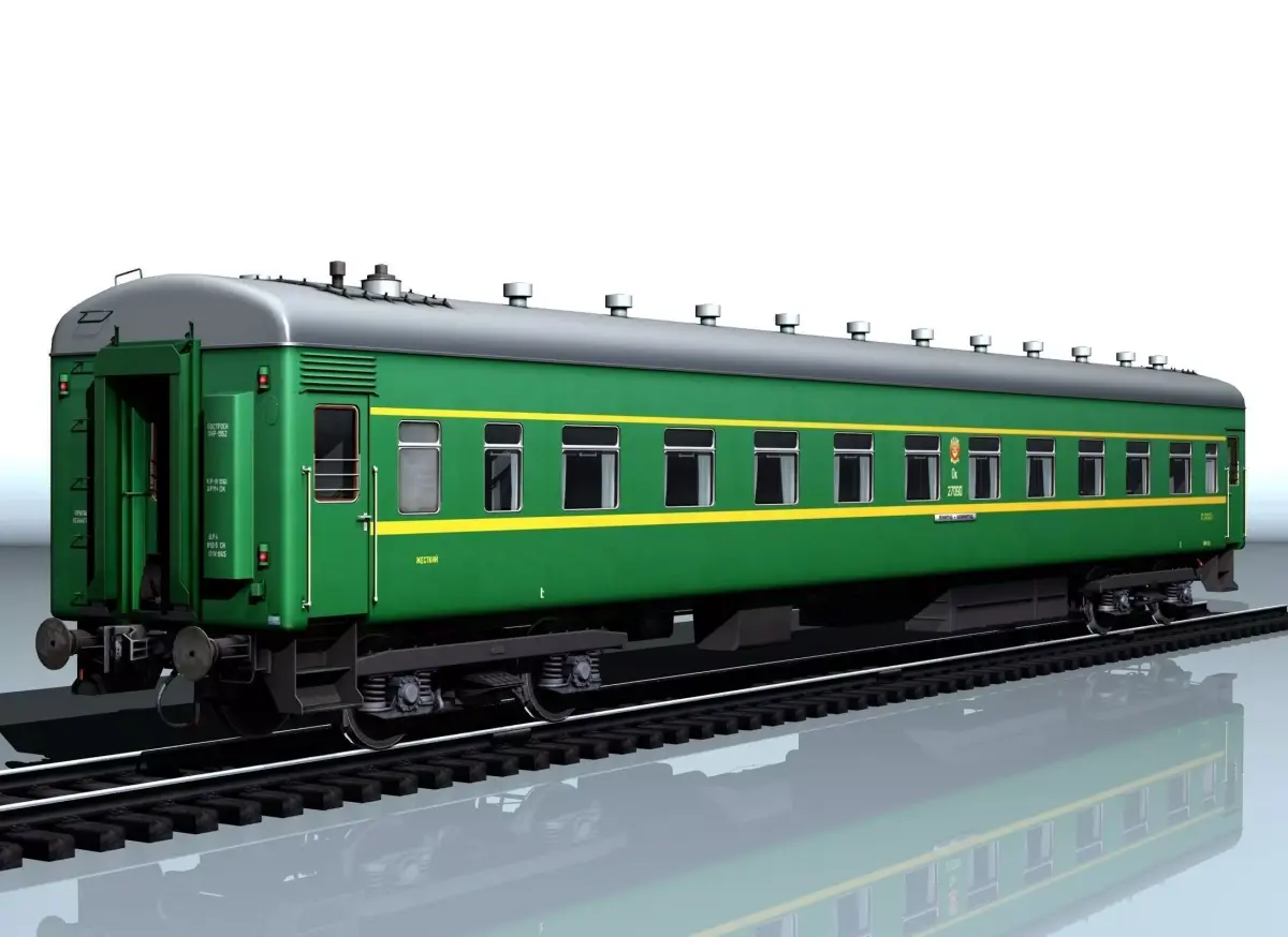 Wagon type 66W PNR Low-poly 3D model