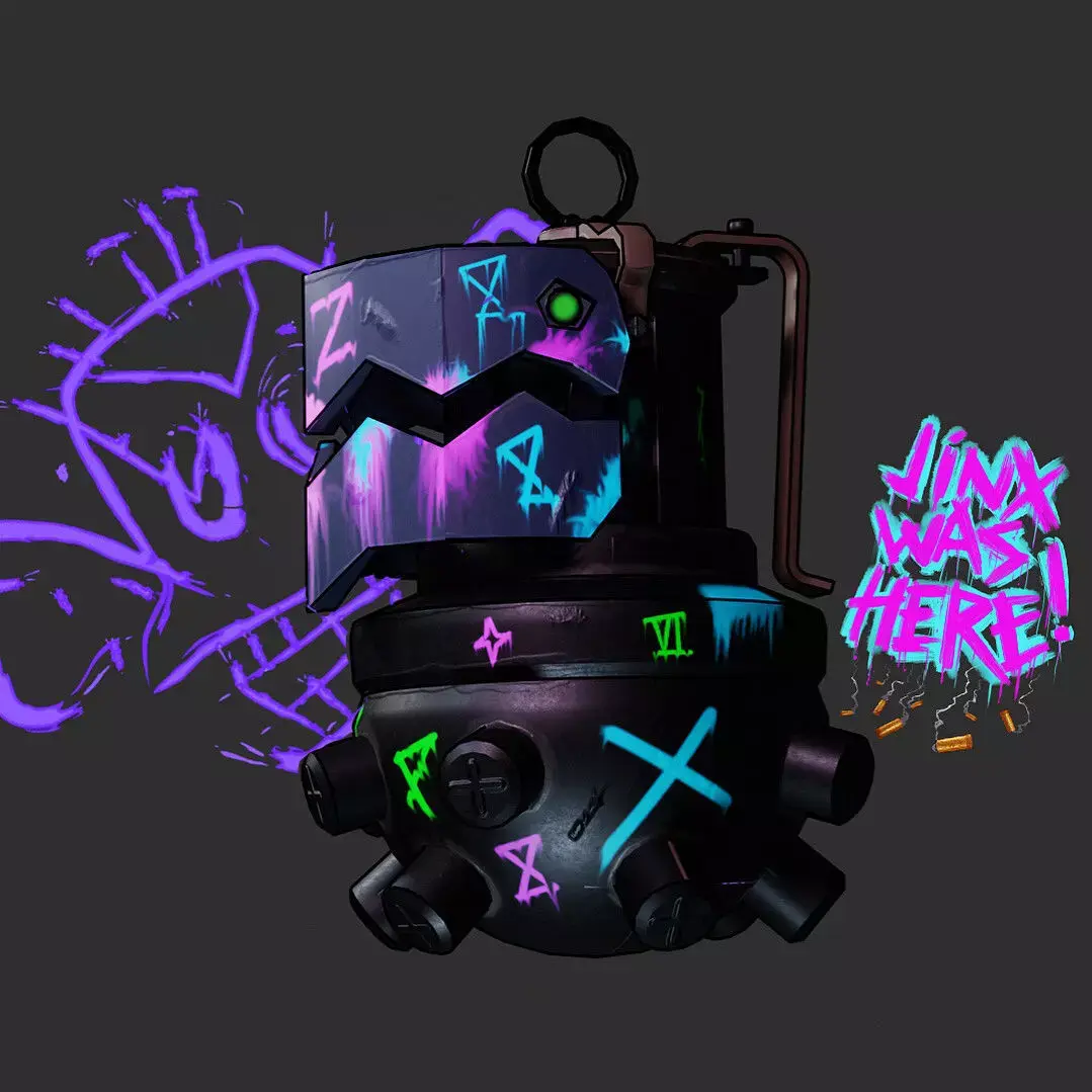 Arcane League of Legends JINX Granade Low-Poly Free low-poly 3D model
