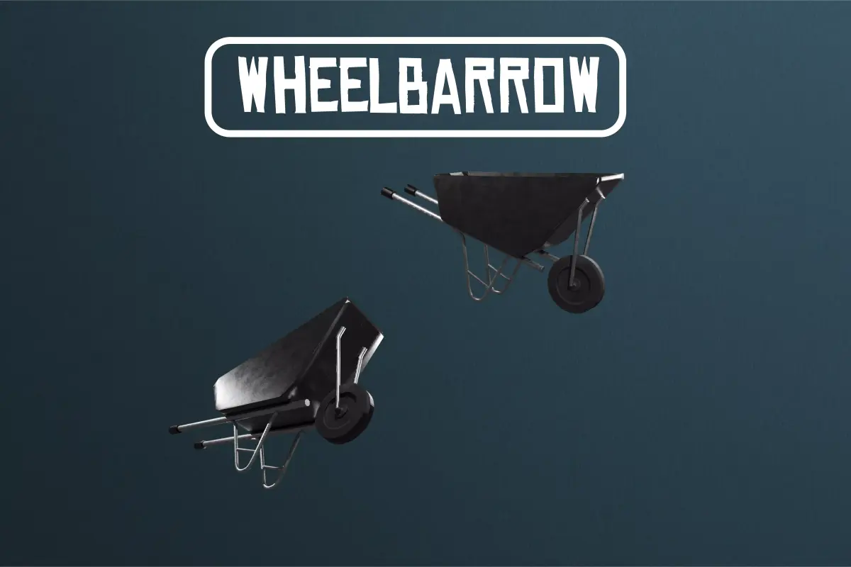 Wheelbarrow Low-poly 3D model 16
