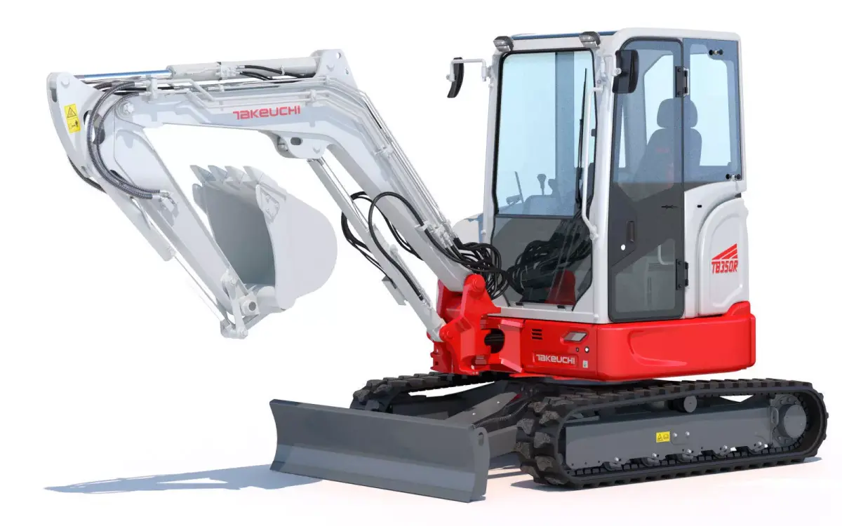 Takeuchi TB350R Short Tail Swing Excavator 3D model