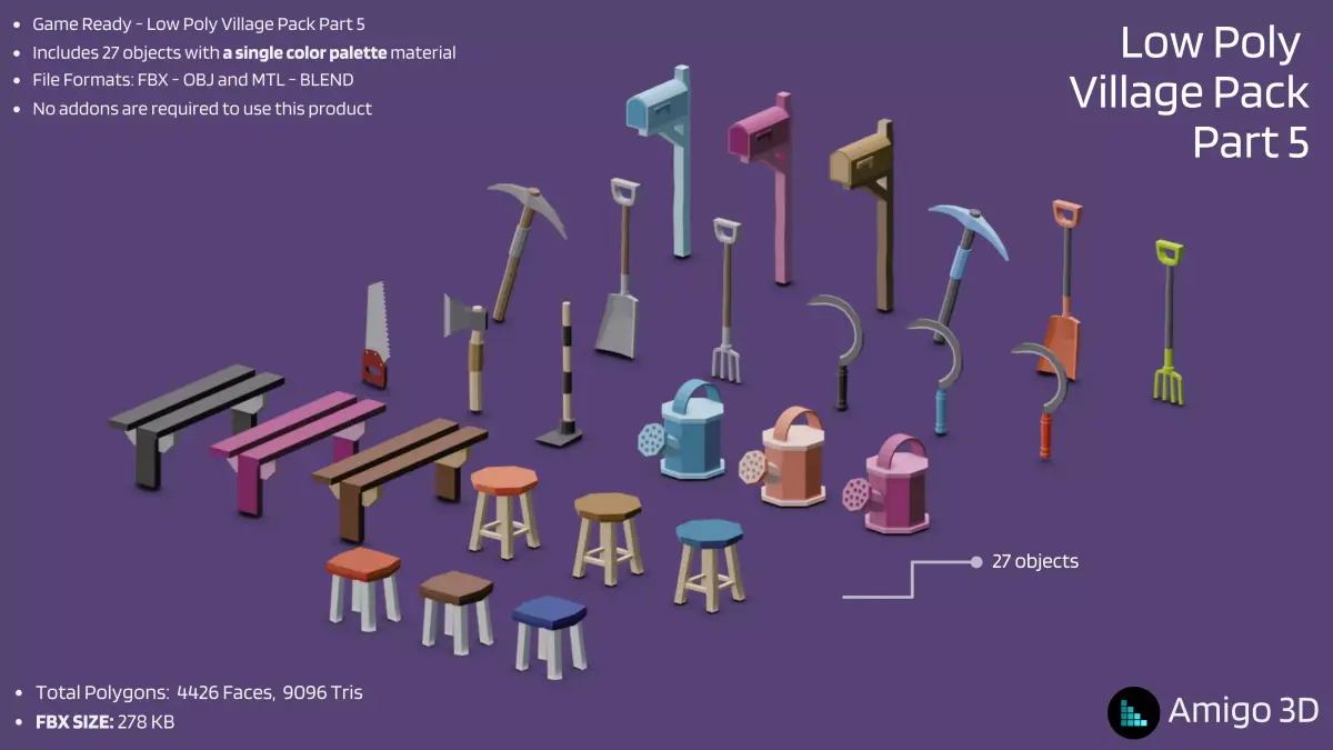 Low Poly Village Pack - Part 5 Low-poly 3D model