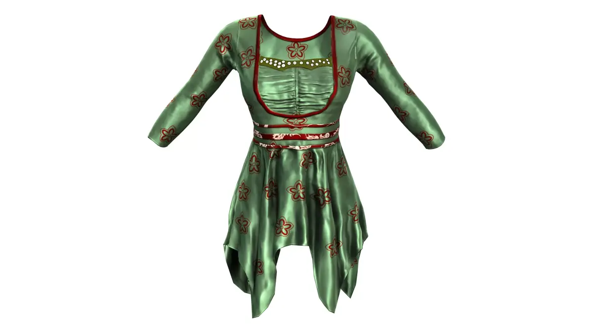 Historic Willow Dress Low-poly 3D model