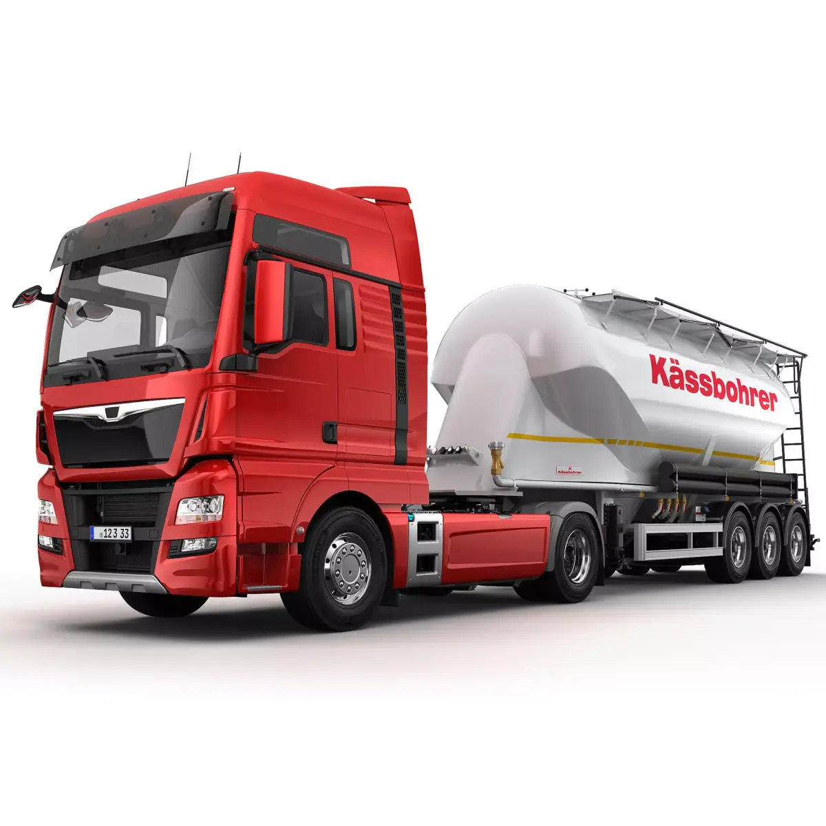 Truck with Silo Trailer 3D model