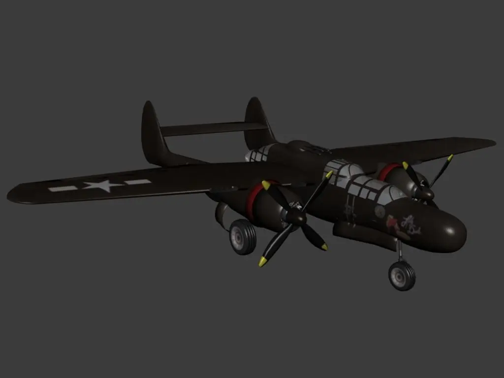 Northrop P 61 Black Widow Low-poly 3D model