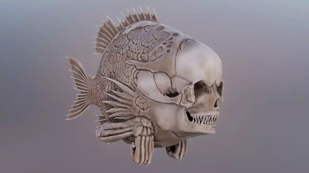 Fishhead fish skull 3D model