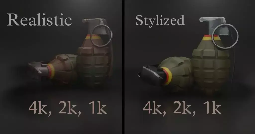 grenade game ready asset Low-poly 3D model