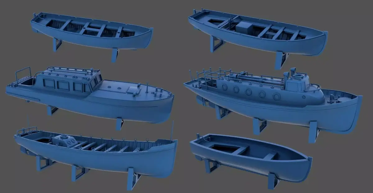 Boats kit for Littorio Class - Commercial license - 1-100 scale 3D print model