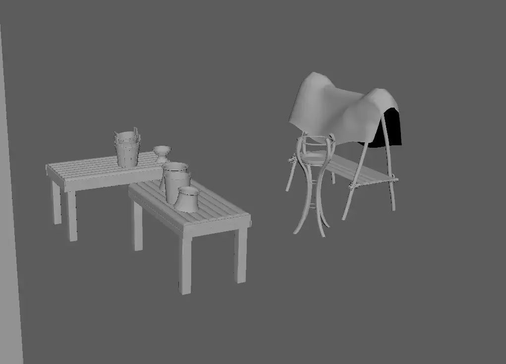 Medieval Town Low-poly 3D model