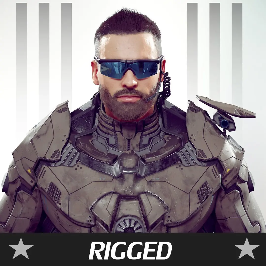 Sci-Fi Soldier Unreal Unity 3D model