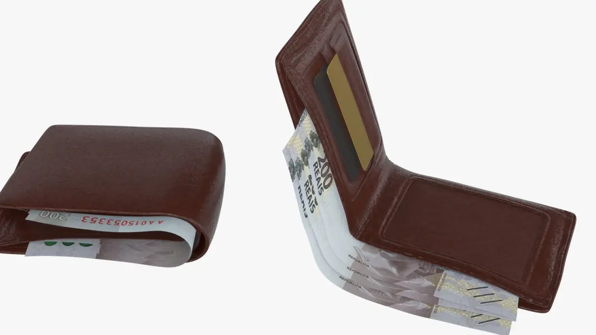 Brazil 200 Reais Wallet Money Purse 3D model