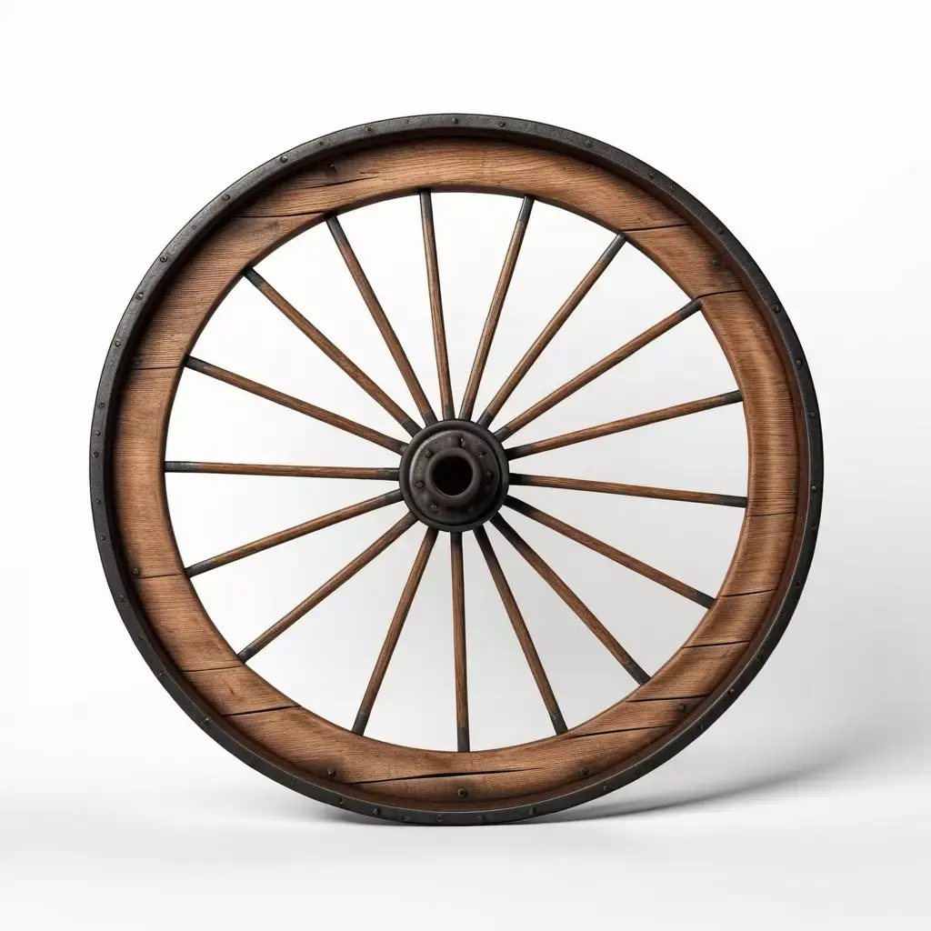 Broken Wooden Wagon Wheel 3D model