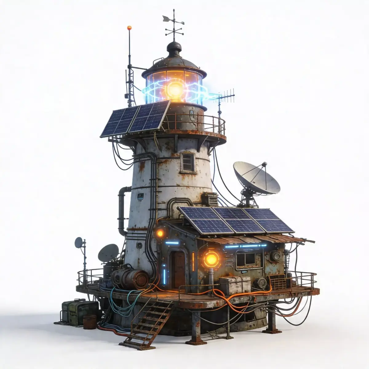 Advanced Sci-Fi Survivor Lighthouse 3D Model Low-poly 3D model