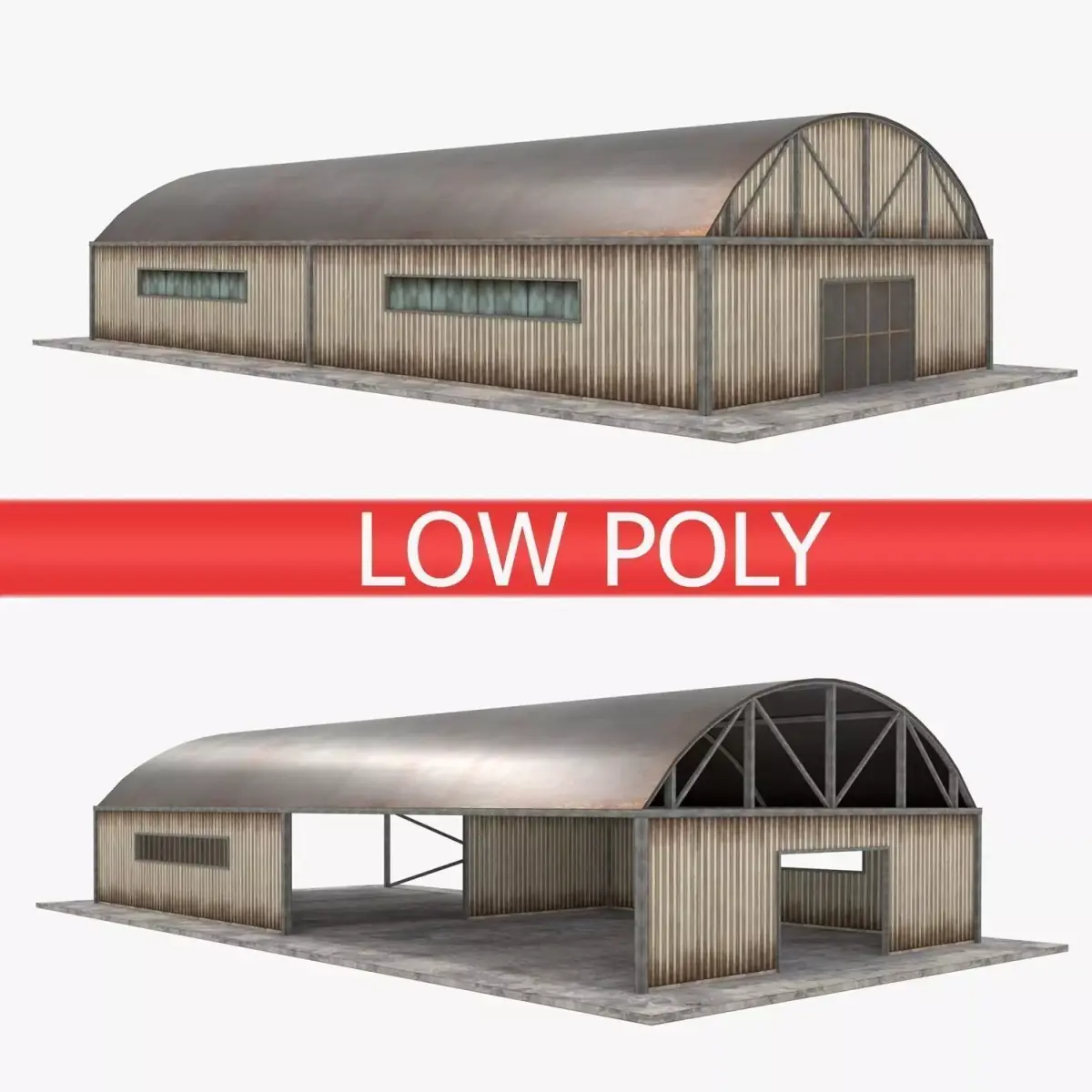 Warehouse pack - White Low-poly 3D model