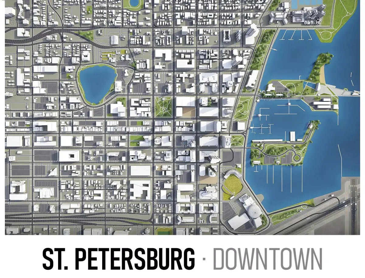St Petersburg Low-poly 3D model