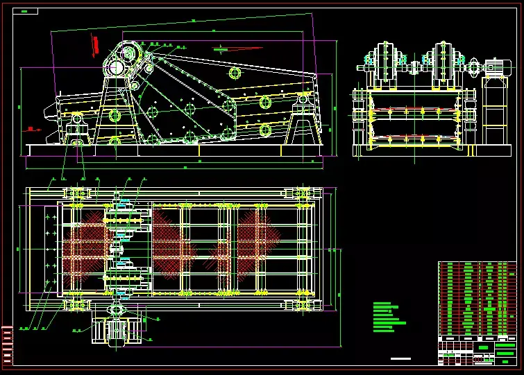 HORIZANTAL SCREEN TWO DECK COMPLETE SET OF DRAWING 3D model
