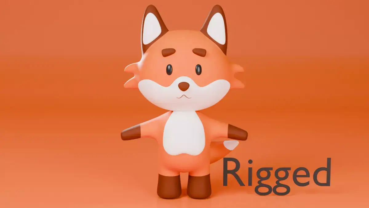 Cute Fox Character 3D Model  Low-poly 3D model